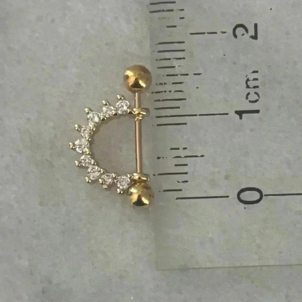COPY - COPY - COPY - COPY - COPY - Crystal Micro-Inlaid U-Shaped Bar Cartilage … - Picture 3 of 4